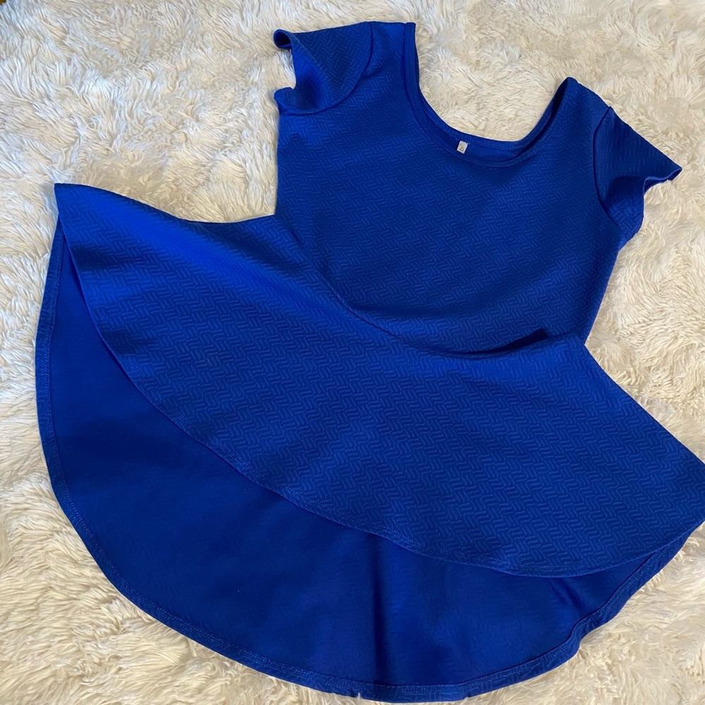 Royal blue Peplum High/Low Top, Lg